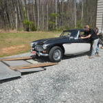 Going into the trailer for the ride home